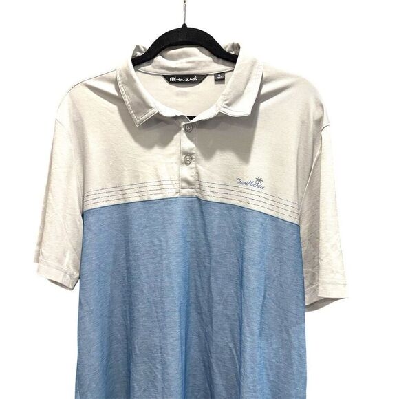 Travis Mathew Men's XL Gray & Blue Golf Polo Shirt Short Sleeve - Picture 3 of 5